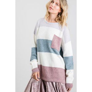 🔥HP!🔥 Lavender Striped Pullover Sweater